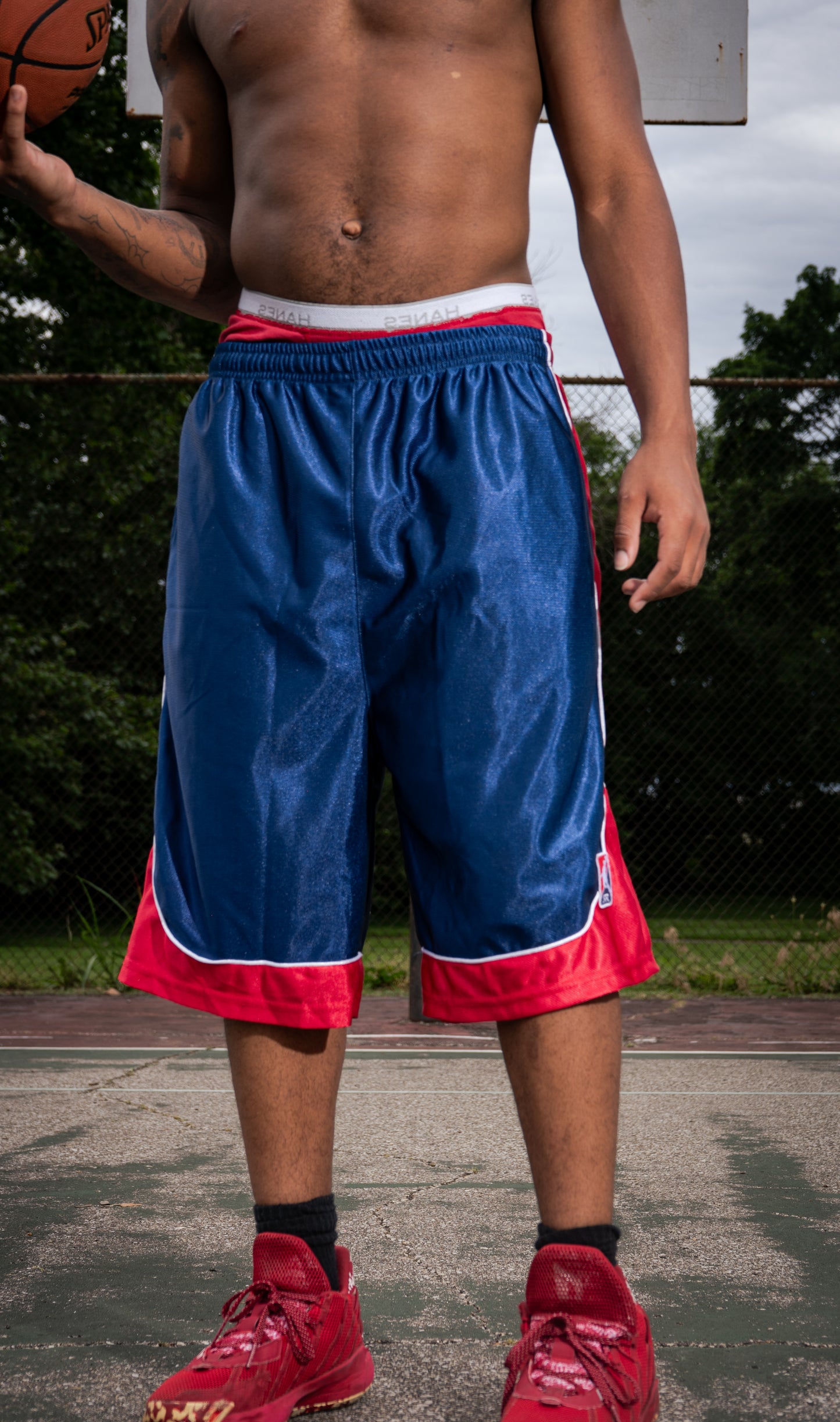 Basketball Jorts (Red/Blue)