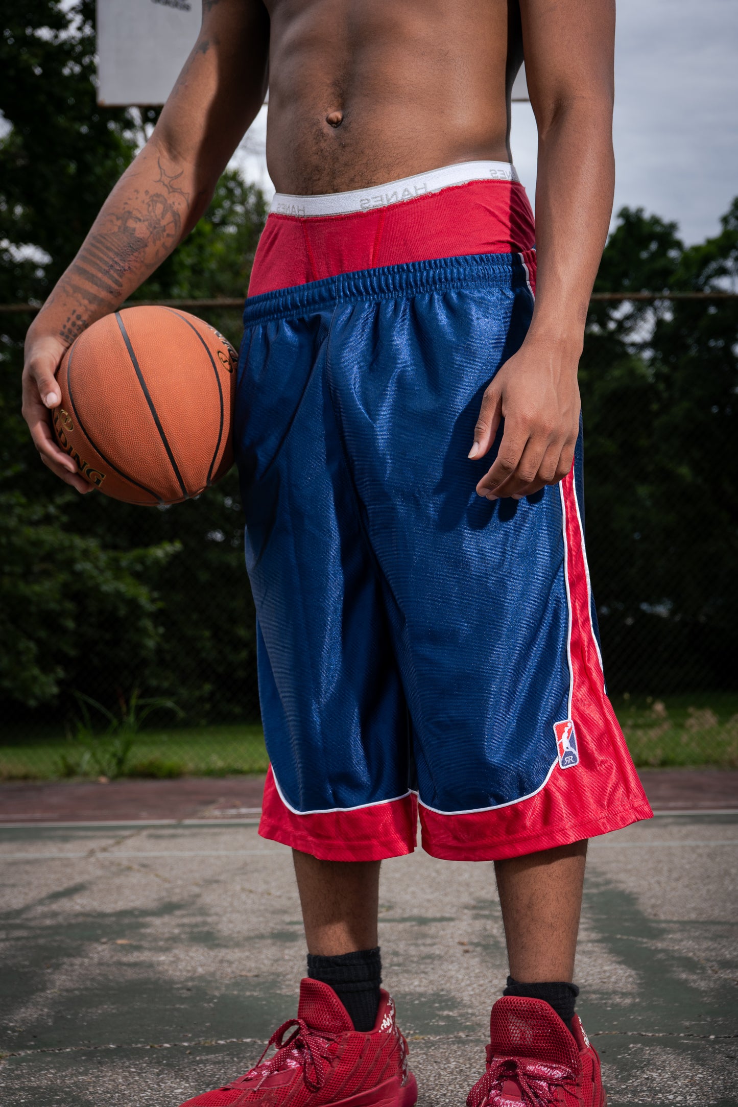 Basketball Jorts (Red/Blue)