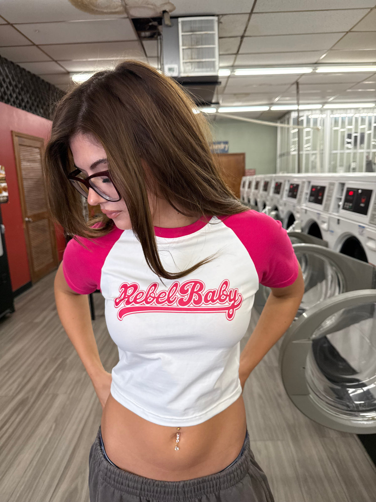 ‘Rebel Baby’ Raglan Tee (Pink)