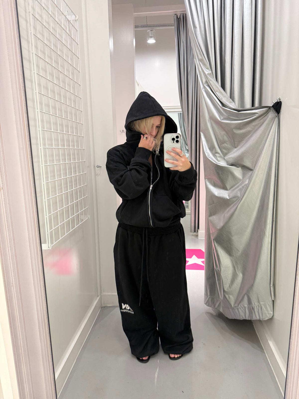 'Logo' Lounge Zip-Up (Black)