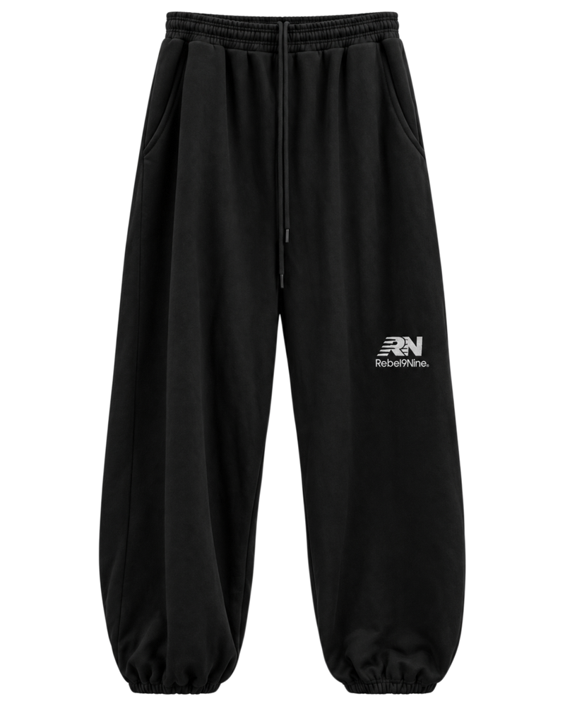 Black 'Logo' Lounge Sweatpants — front view
